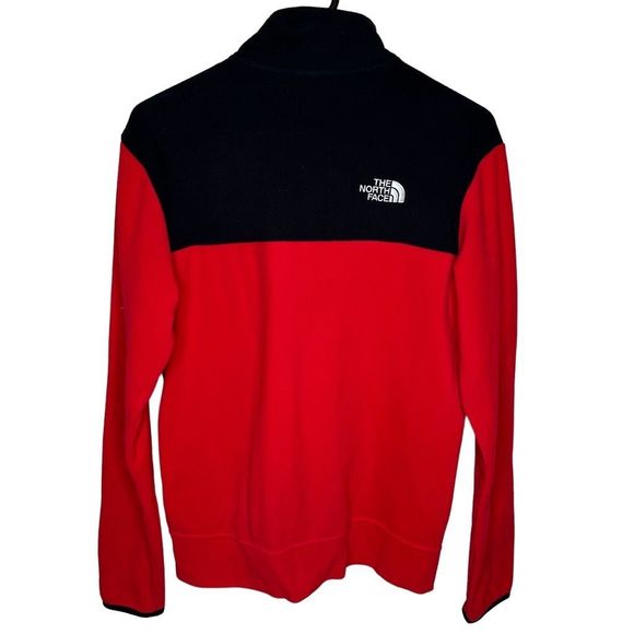 The North Face Mens Fleece Full Zip Jacket Red/Black Small - Picture 2 of 4